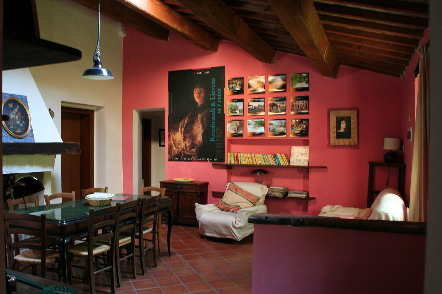 the living room in Casa delle Rose Villa with Pool Marche Italy