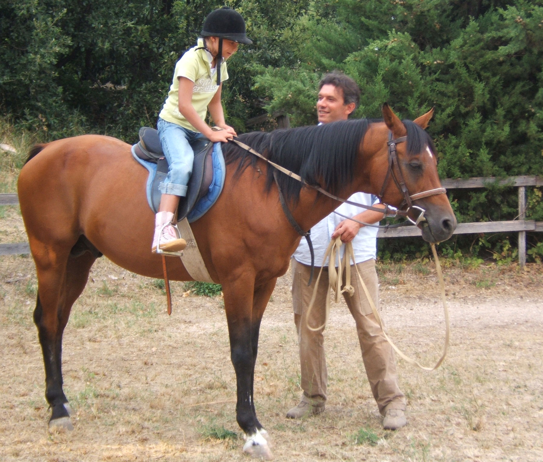 Horse back riding lessons just for kids at Caravanserraglio in Marche Italy