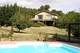 the pool at Caravanserraglio, Italy