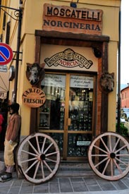 Italian shop in Norcia, Italy