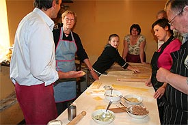 pasta course at Caravanserraglio, Italy