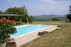 The swimming pool at Caravanserraglio in Marche the pool at Caravanserraglio, Italy