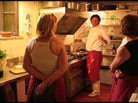 cooking at the Caravanserraglio restaurant marche Holidays