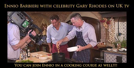 Ennio in un programma televisivo della BBC UK con Gary Rhodes