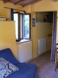 living an De keuken van het vakantiehuis Marche