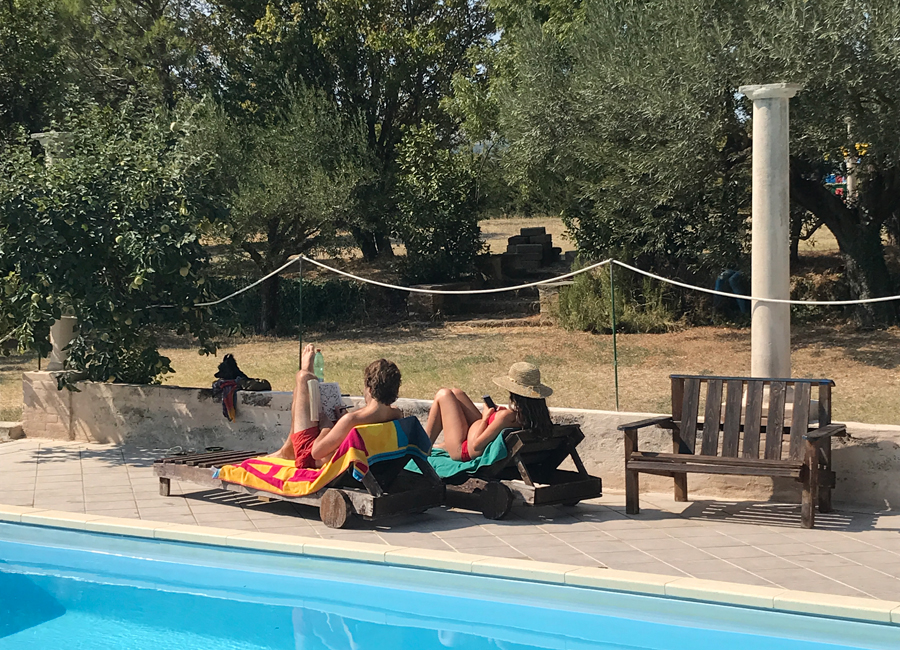 Enjoying the pool under the italian sun