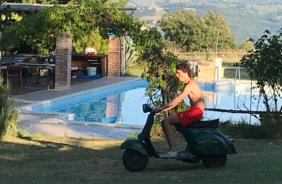 riding the Vespa