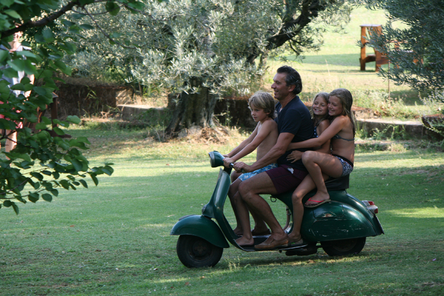 riding the Vespa