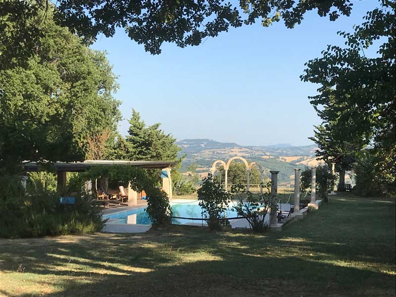 Outdoor patio for dining, Marche Italy